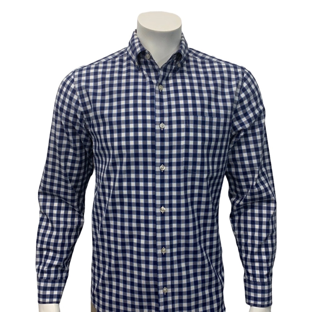 Vineyard Vines Blue White Check Classic Murray Fit Long Sleeve Shirt Size Small